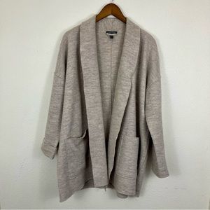 EILEEN FISHER Wool Longline Open Cardigan Womens Size XS